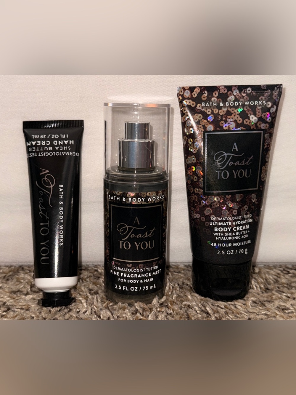 Bath & Body Works -A Toast To You - Hand Cream, Body Cream and Fragrance Mist